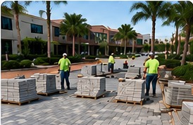 Commercial paver installation
